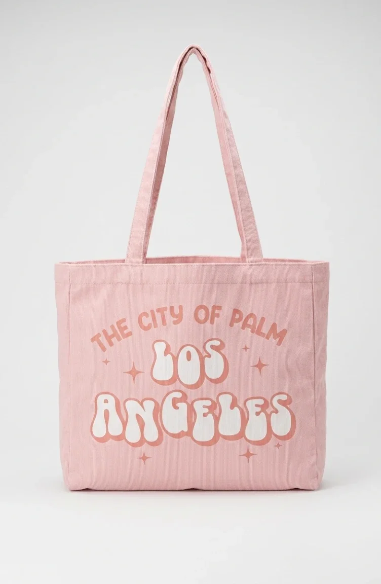 Printed Canvas Shoulder Bag 4065-01 Powder Pink 4065-01