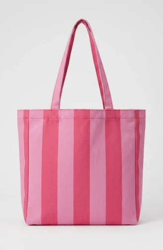 Printed Canvas Shoulder Bag 4065A-01 Pink 4065A-01
