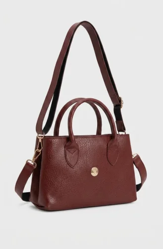 Elegante Schultertasche Aus Kunstleder 4003-02 Burgunderrot 4003-02