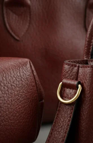 Elegante Schultertasche Aus Kunstleder 4003-02 Burgunderrot 4003-02
