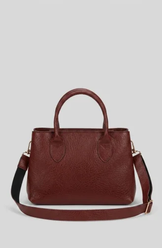 Elegante Schultertasche Aus Kunstleder 4003-02 Burgunderrot 4003-02
