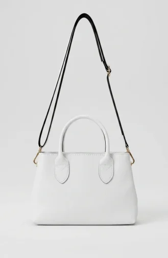 Stylish Faux Leather Shoulder Bag 4003-03 White 4003-03