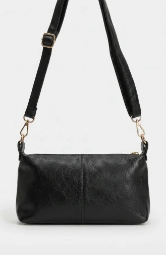 Schultertasche Mit Kettendetail In Lederoptik 4005-04 Schwarz 4005-04