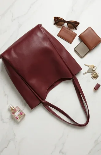 Stijlvolle Schoudertas Van Imitatieleer 4020-02 Bordeauxrood 4020-02