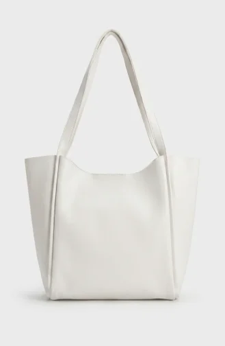 Elegante Schultertasche Aus Kunstleder 4020-05 Weiß 4020-05