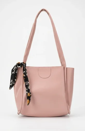 Elegante Schultertasche Aus Leder Mit Schal 4038-05 Puderrosa 4038-05