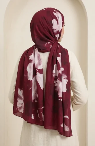 Patterned Soft Scarf 70377-02 Burgundy 70377-02