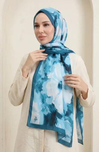 وشاح ناعم منقوش 70377-09 بترولي 70377-09