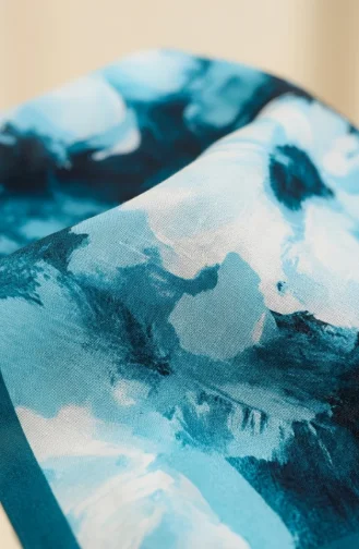 Patterned Soft Scarf 70377-09 Petrol 70377-09