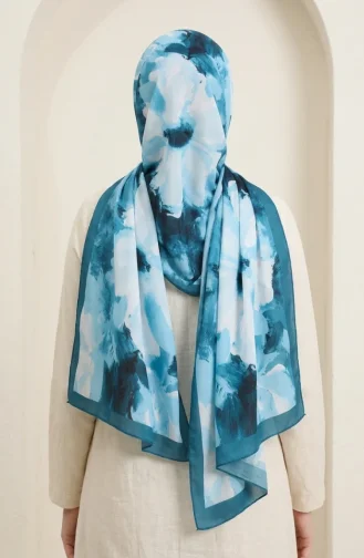 Patterned Soft Scarf 70377-09 Petrol 70377-09
