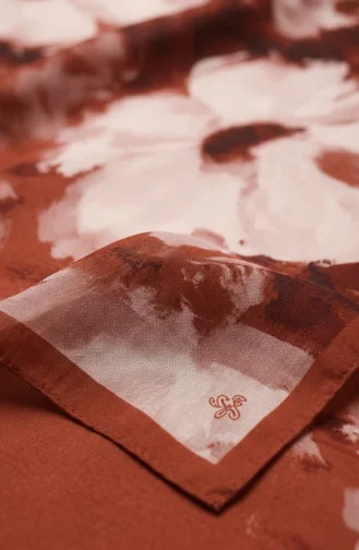 Patterned Soft Shawl 70377-14 Terracotta 70377-14