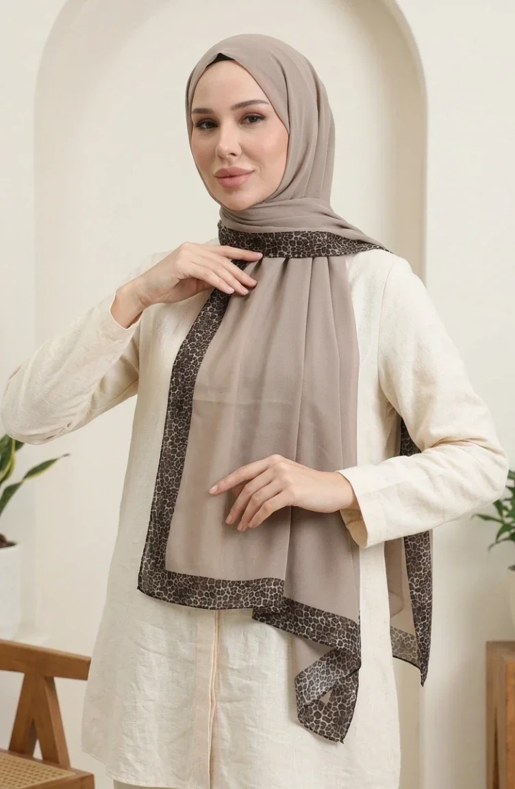 Leopardenmuster-Schal In Bernstein 70381-06 Erdtöne 70381-06