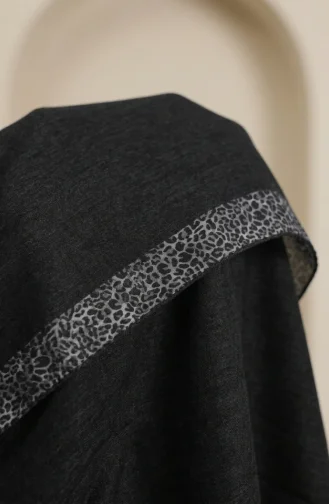 Leopardenmuster-Schal In Bernstein 70381-07 Schwarz Grau 70381-07