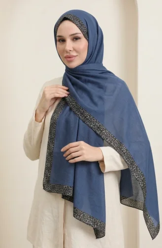 Leopard Print Amber Scarf 70381-12 Indigo 70381-12