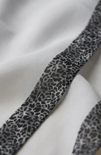 Leopar Desen kehribar Şal 70381-15 Gri