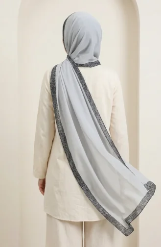 Leopar Desen kehribar Şal 70381-15 Gri