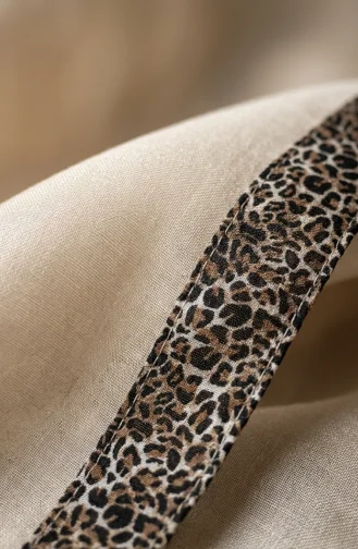 Amberkleurige Sjaal Met Luipaardprint 70381-16 Beige 70381-16