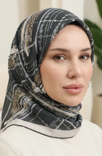 وشاح دبي الناعم 70392-01 أسود بيج 70392-01