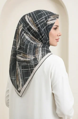 وشاح دبي الناعم 70392-01 أسود بيج 70392-01