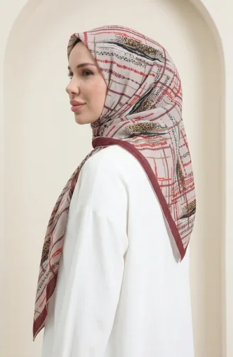 Dubai Soft Eşarp 70392-02 Bordo Bej