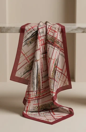 Dubai Soft Eşarp 70392-02 Bordo Bej