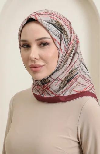 Dubai Soft Eşarp 70392-02 Bordo Bej