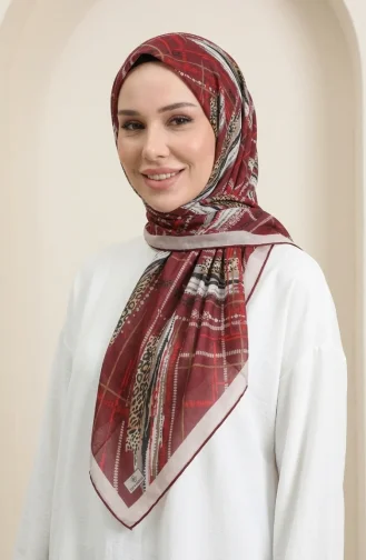 Dubai Zachte Sjaal 70392-03 Beige Bordeauxrood 70392-03