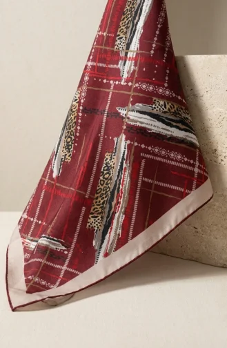 Dubai Zachte Sjaal 70392-03 Beige Bordeauxrood 70392-03