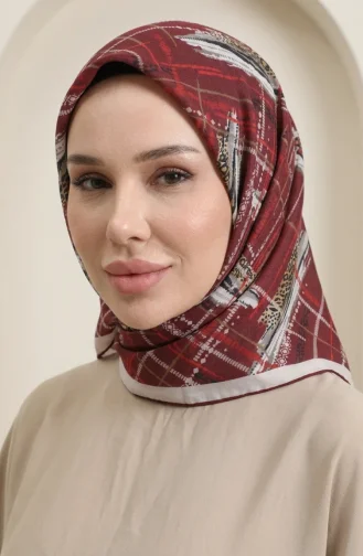 Dubai Zachte Sjaal 70392-03 Beige Bordeauxrood 70392-03