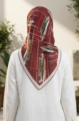 Dubai Zachte Sjaal 70392-03 Beige Bordeauxrood 70392-03