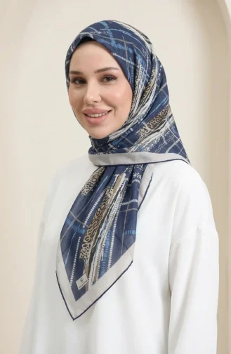 Écharpe Douce Dubai 70392-04 Bleu Marine Beige 70392-04