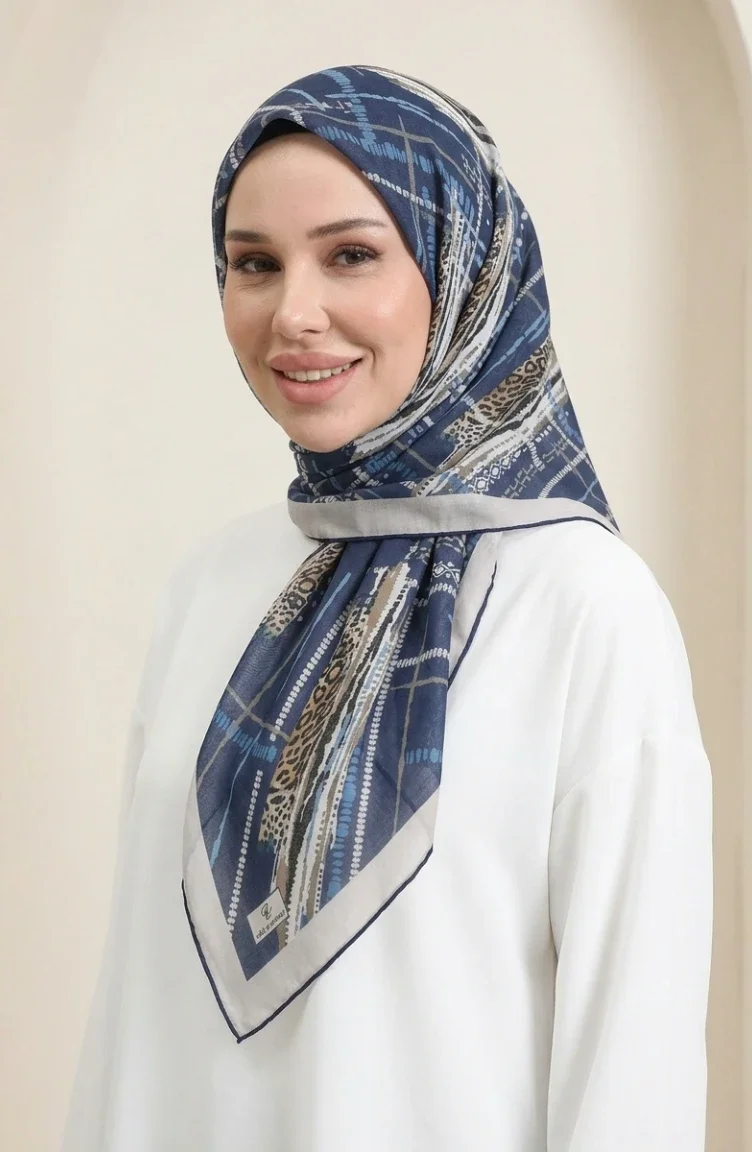 Écharpe Douce Dubai 70392-04 Bleu Marine Beige 70392-04