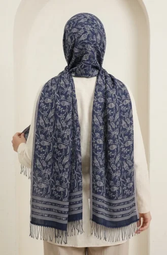 Fransen-Kaschmirschal 70367-02 Marineblau 70367-02