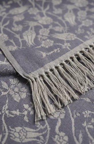 Fransen-Kaschmirschal 70367-03 Denimblau 70367-03