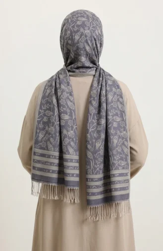 Fransen-Kaschmirschal 70367-03 Denimblau 70367-03