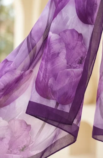 Patterned Soft Scarf 70375-01 Purple 70374-01