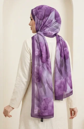 Patterned Soft Scarf 70375-01 Purple 70374-01