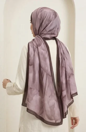 Patterned Soft Scarf 70375-06 Dark Brown 70375-06