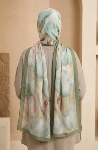 Patterned Soft Scarf 70375-11 Light Green 70375-11