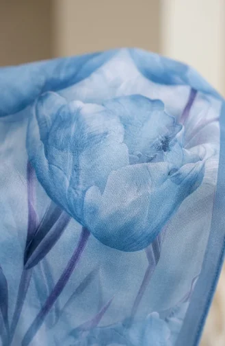 Patterned Soft Scarf 70375-19 Indigo 70375-19