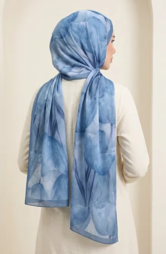 Patterned Soft Scarf 70375-19 Indigo 70375-19