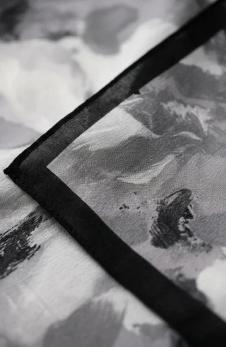 Patterned Soft Scarf 70377-15 Black Anthracite 70377-15