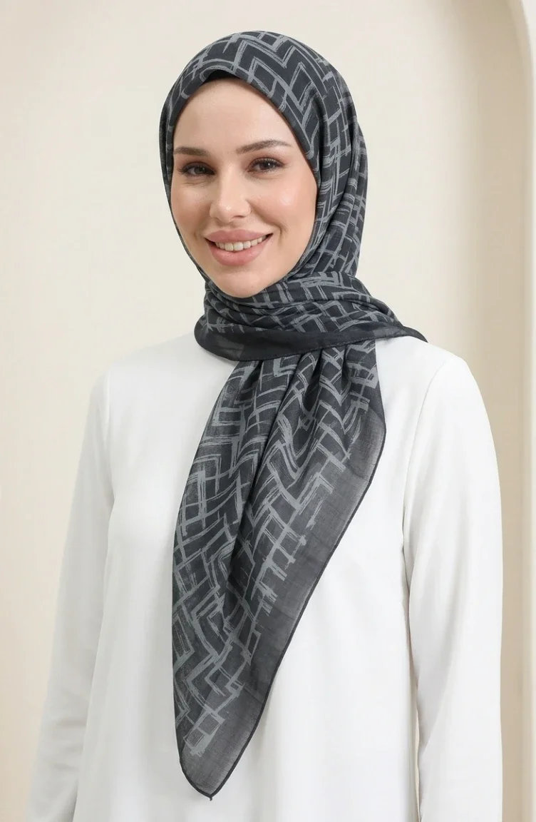 Écharpe Douce Dubai 70391-11 Noir Gris Cendré 70391-11