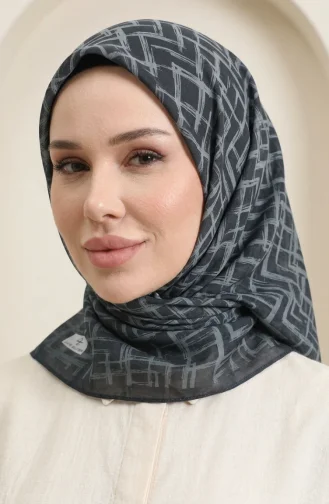 Dubai Soft Eşarp 70391-11 Siyah Kül Grisi