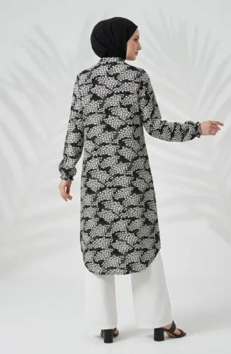 Ensemble Hijab Deux Pièces En Viscose (tunique Et Pantalon) 0367-03 Bleu Marine Foncé 0367-03