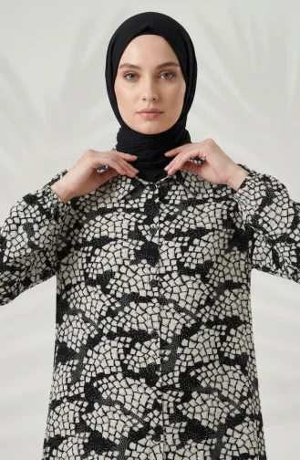 Viskon Kumaş Tunik Pantolon Tesettür İkili Takım 0367-04 Siyah