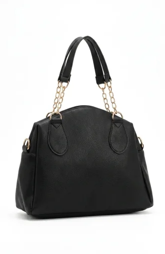 Sac Bandoulière élégant En Similicuir Noir 4057-02 4057-02