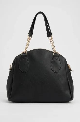 Sac Bandoulière élégant En Similicuir Noir 4057-02 4057-02