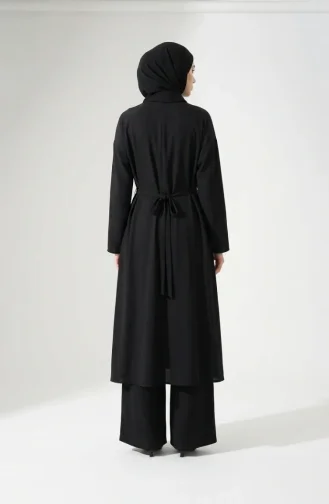 Ensemble Pantalon Et Hijab Kimona Deux Pièces 2307-01 Noir 2307-01