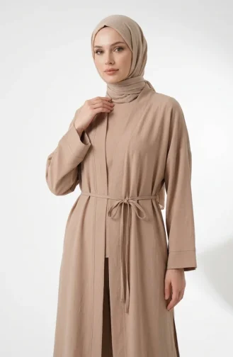 طقم كيمونا مكون من قطعتين، بنطال وحجاب، لون المنك 2307-04 2307-04